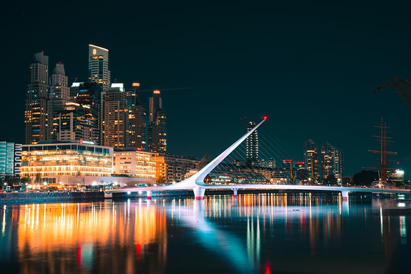 Buenos Aires cityscape at night
